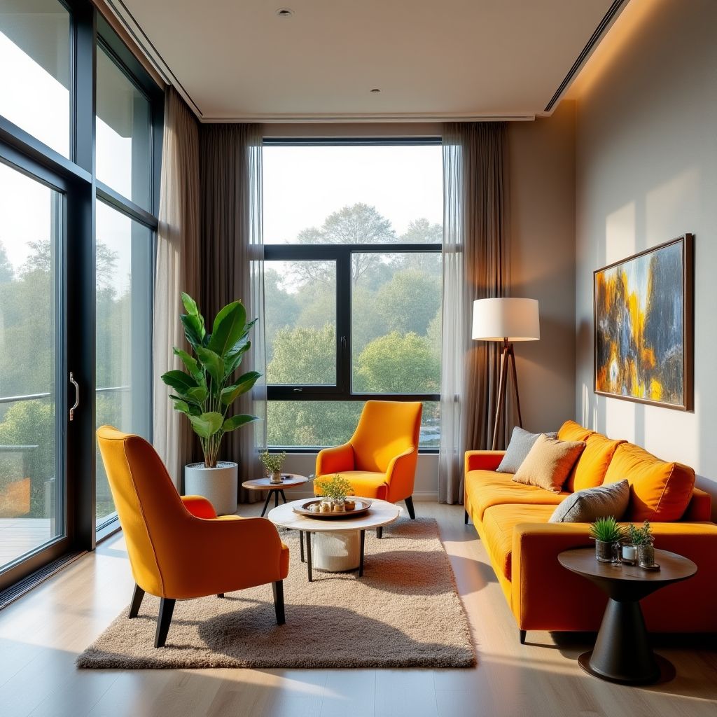 Living modern cu accente colorate